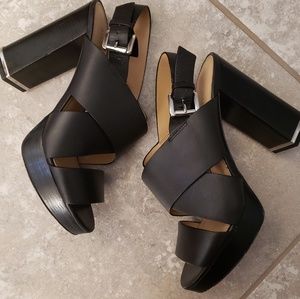 MICHAEL Michael Kors Block Heel Leather Sandals
